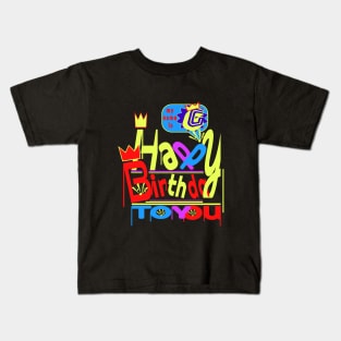 Happy Birthday Alphabet Letter (( G )) Dazzling Creative Design Kids T-Shirt